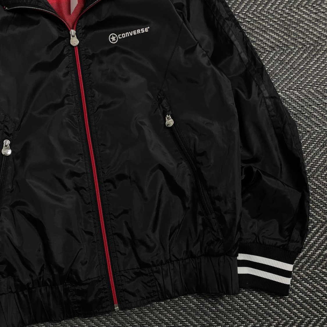 00s 컨버스 올드스쿨 디테일 블랙 우븐 트랙 자켓 o 4277 상품이미지2