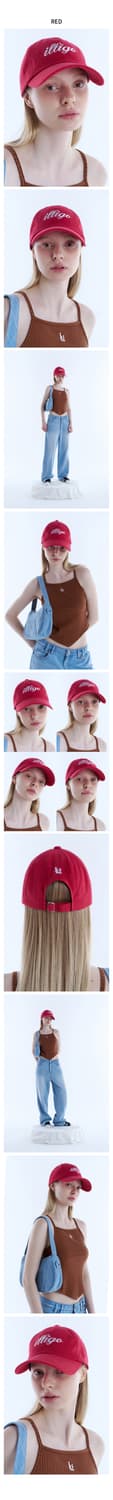 illigo 일리고 레터링 로고 볼캡 레드 상품이미지4