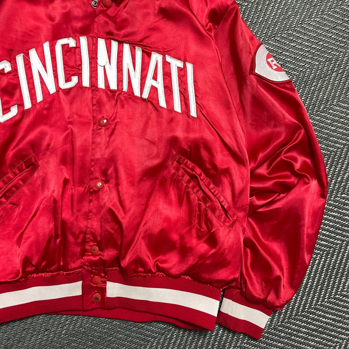 00s MLB 아메리칸 신시네티 스타디움 사틴 바시티 자켓y 5077 상품이미지3