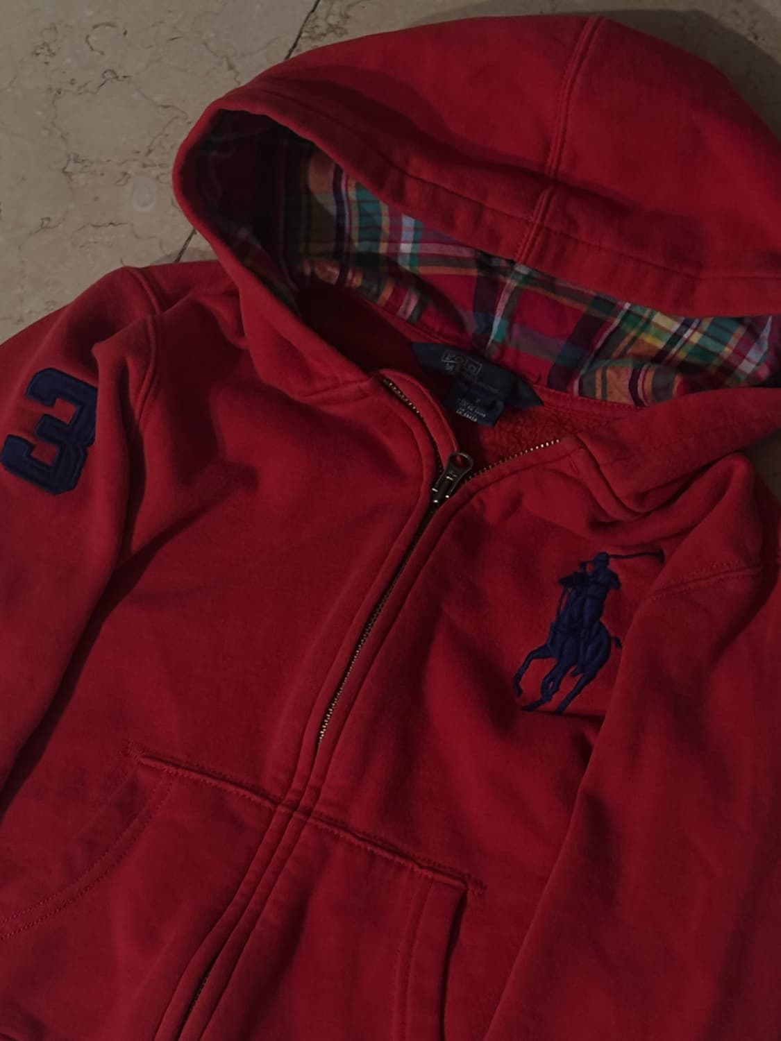 폴로 랄프로렌 단풍🍁빅포니 체크 후드집업 상품이미지1