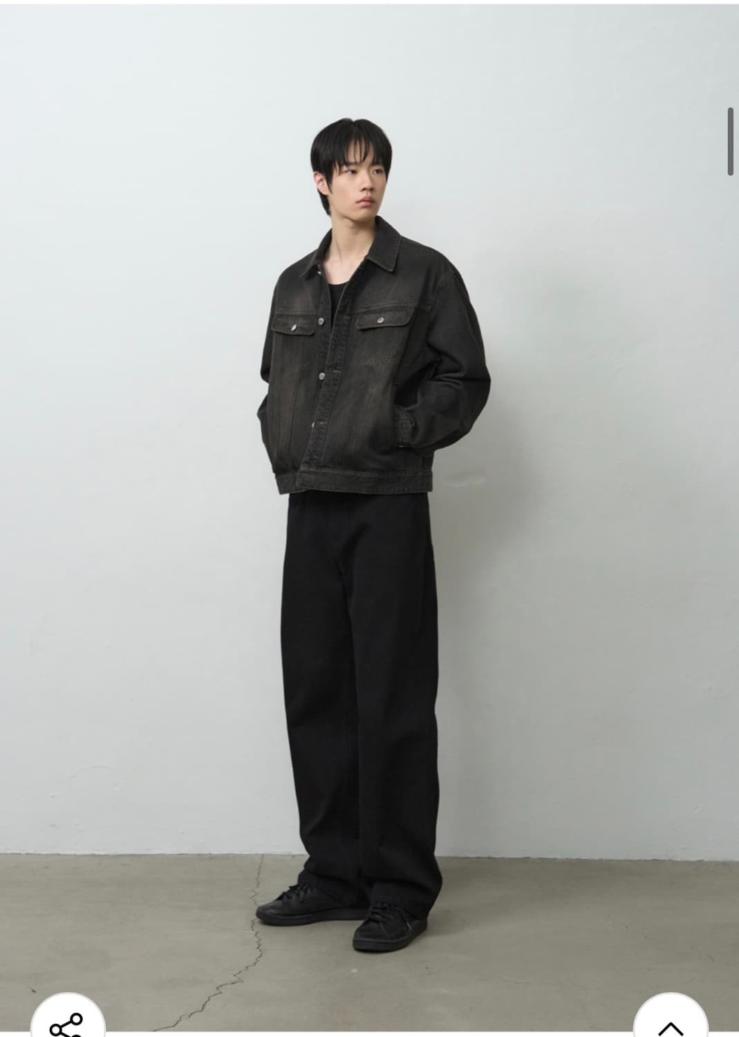 (XL) 드로우핏 로우 스모크 데님 트러커 자켓 [BLACK] 판매 상품이미지5