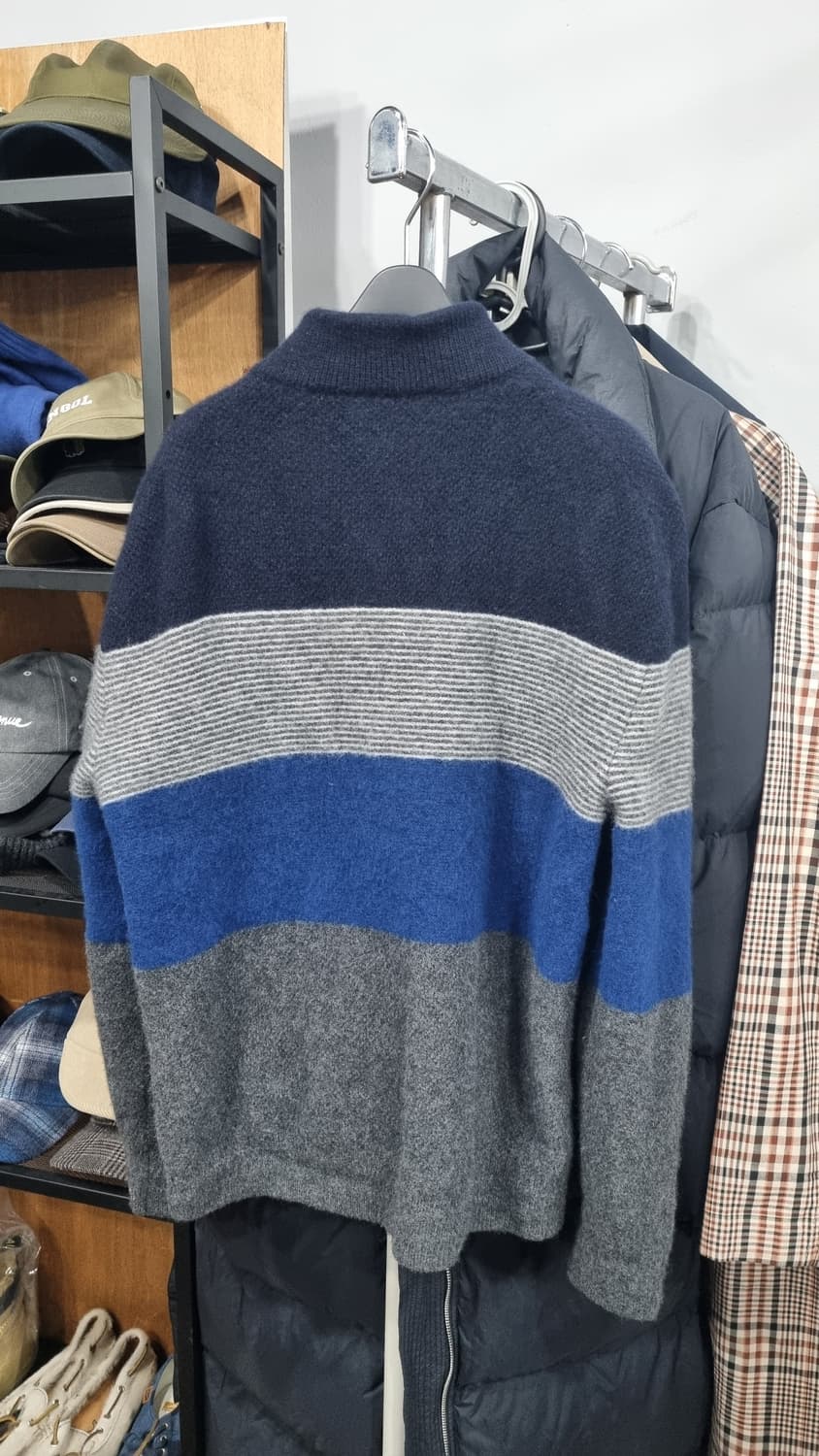 헤지스 모 집업 니트 가디건 100~슬림105  컨디션10/8 상품이미지3