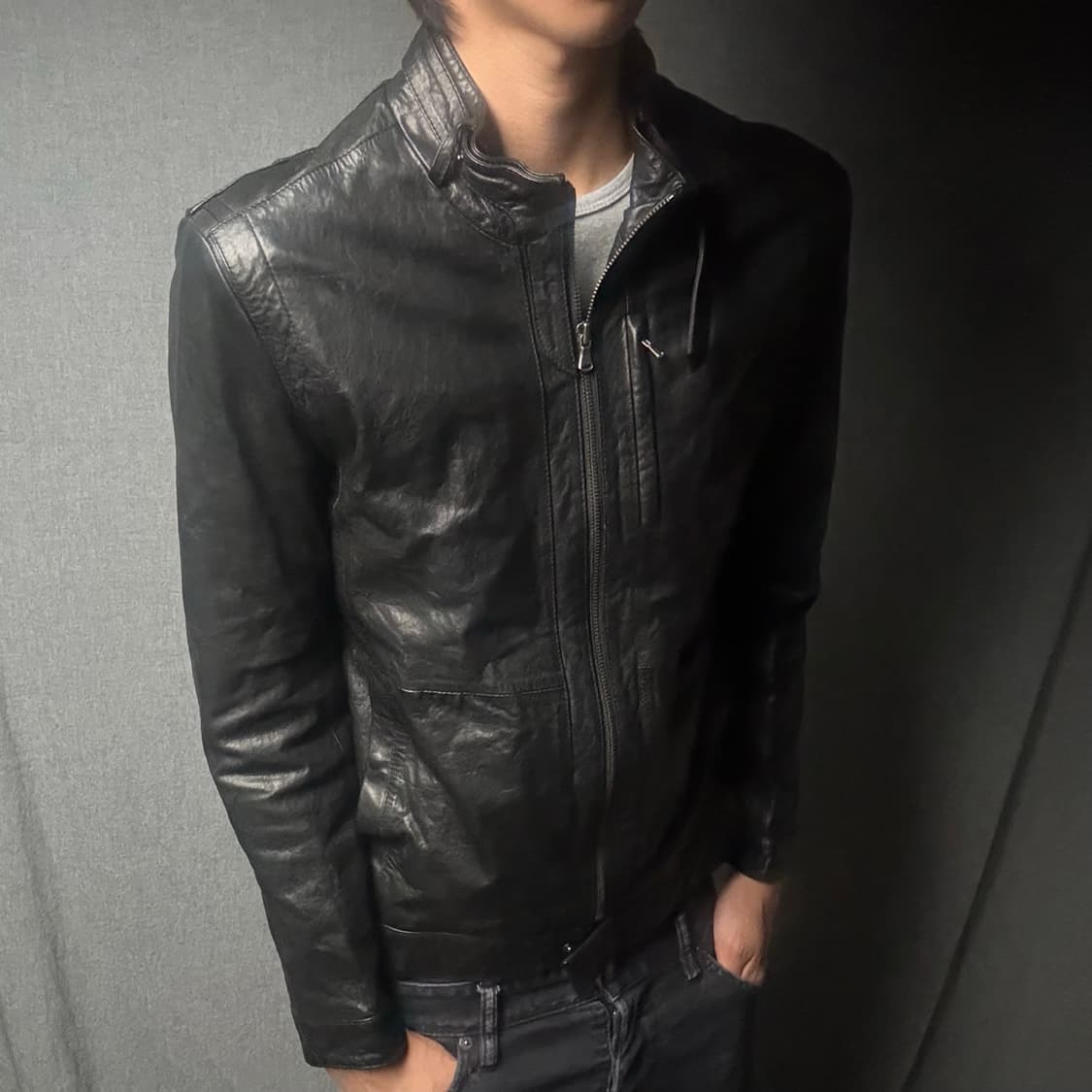lamb skin leather jacket 상품이미지3