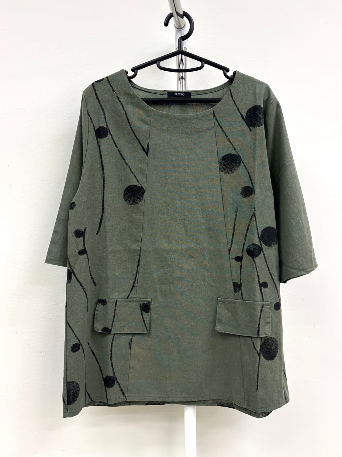 빈티지 히피 카키 반팔 상품이미지4