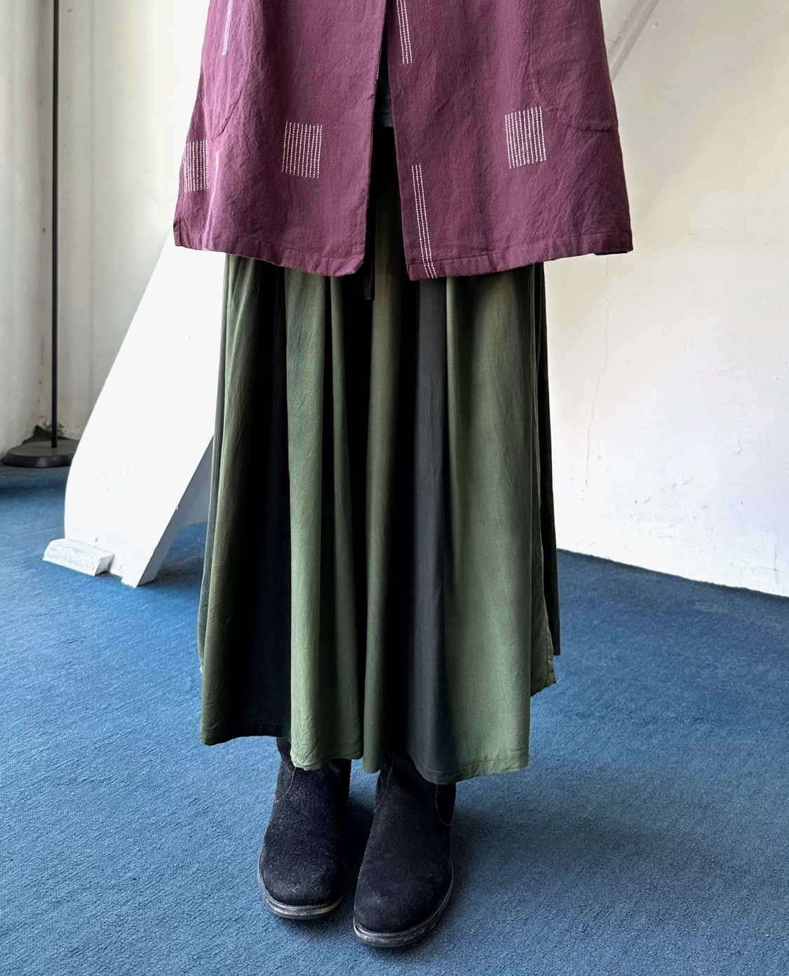 Banded 3/4 pleats rayon gaucho pants 상품이미지5