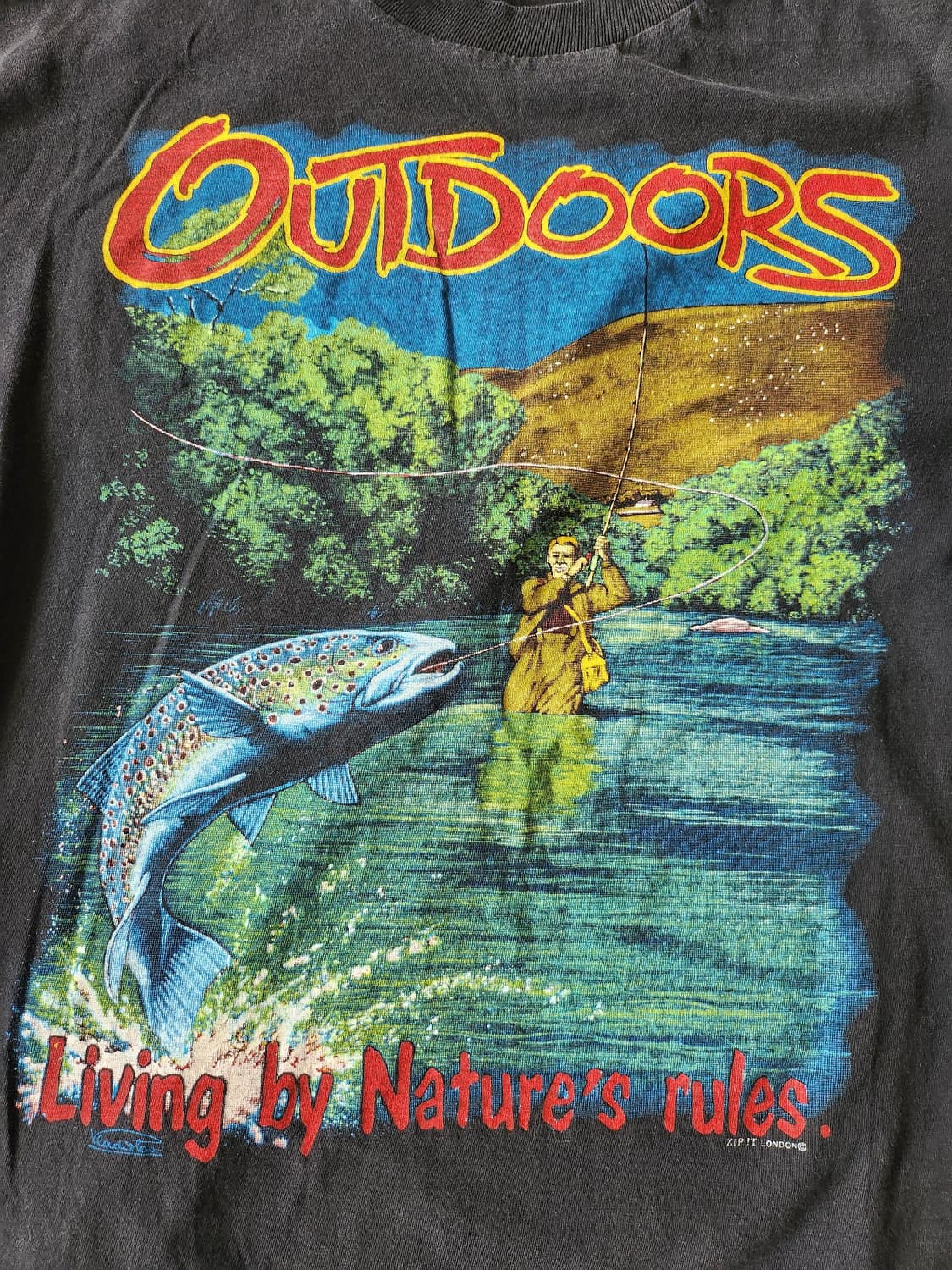 90s outdoor fishing T shirt 상품이미지2