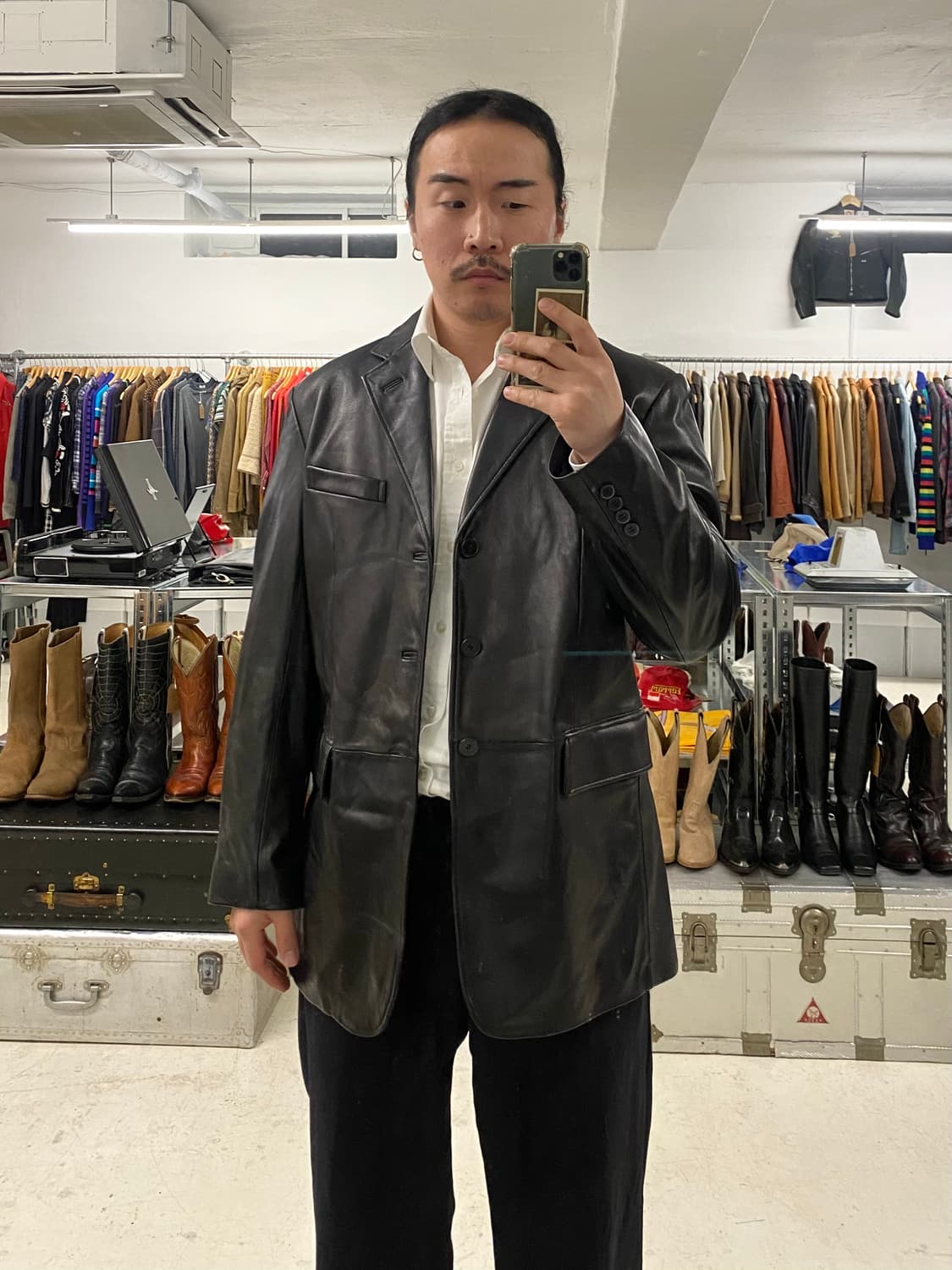 VTG leather blazer jacket 빈티지 레더 블레이저 자켓 상품이미지1