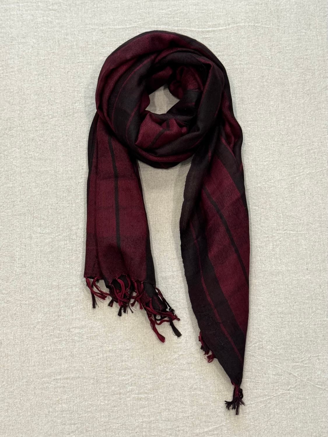 요지야마모토 실크 캐시미어 손자수 머플러 상품이미지1