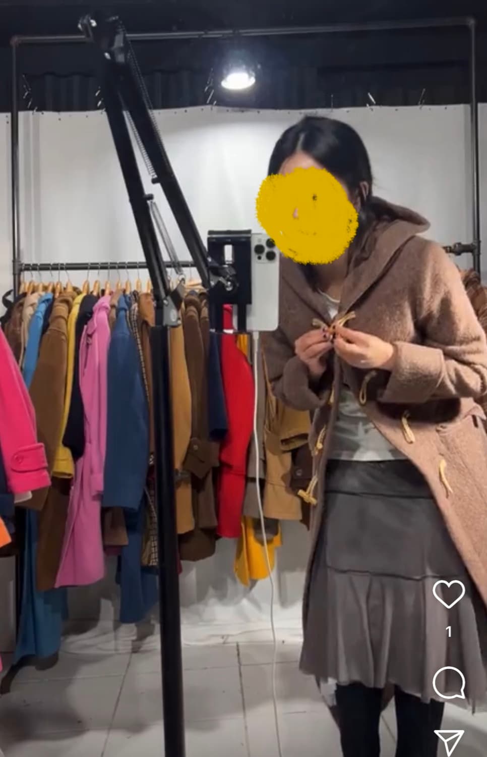 빈티지 울 브라운 롱 떡볶이 코트 더플 코트 상품이미지2