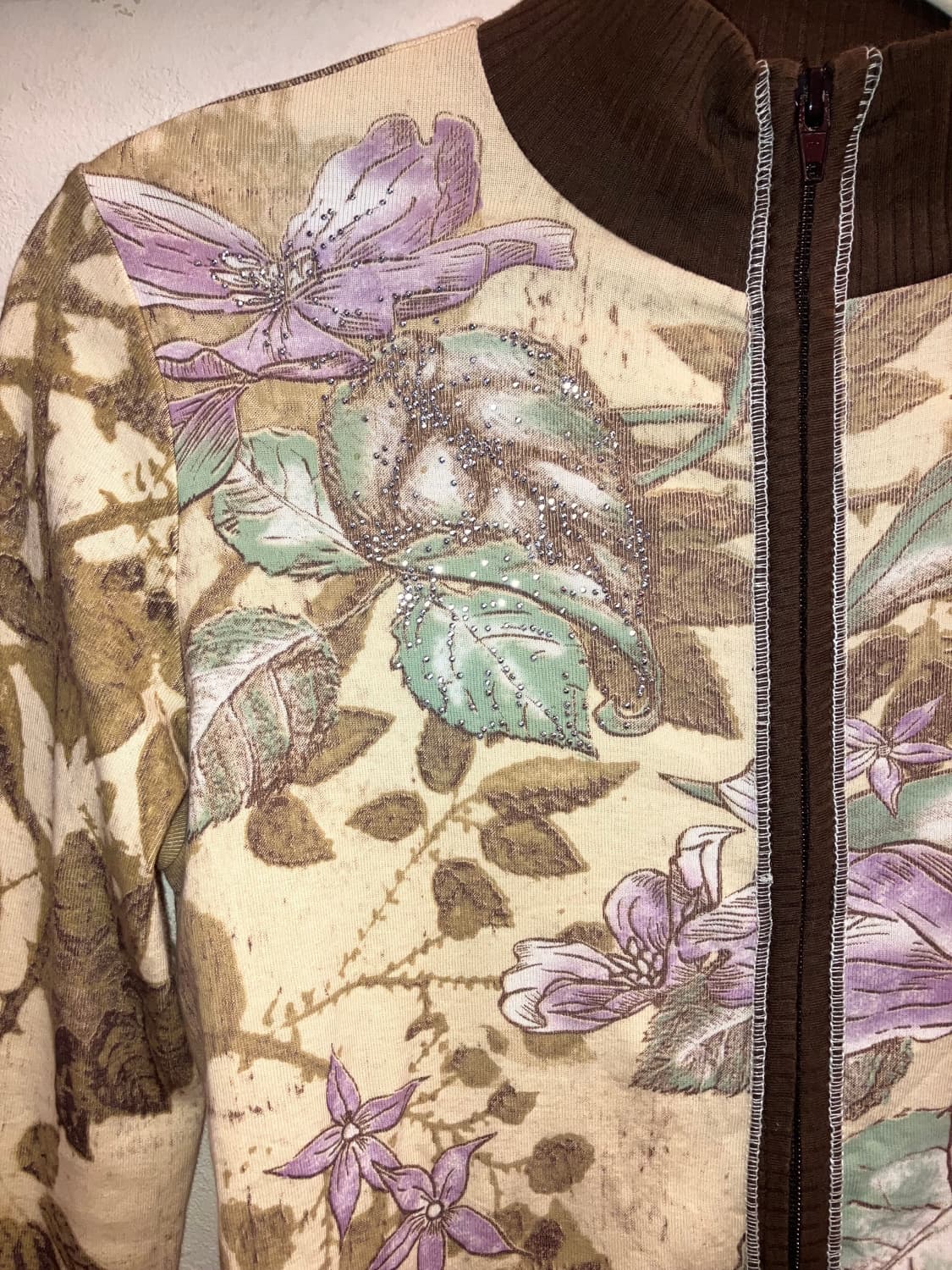 y2k 브라운 비즈 집업 상품이미지3