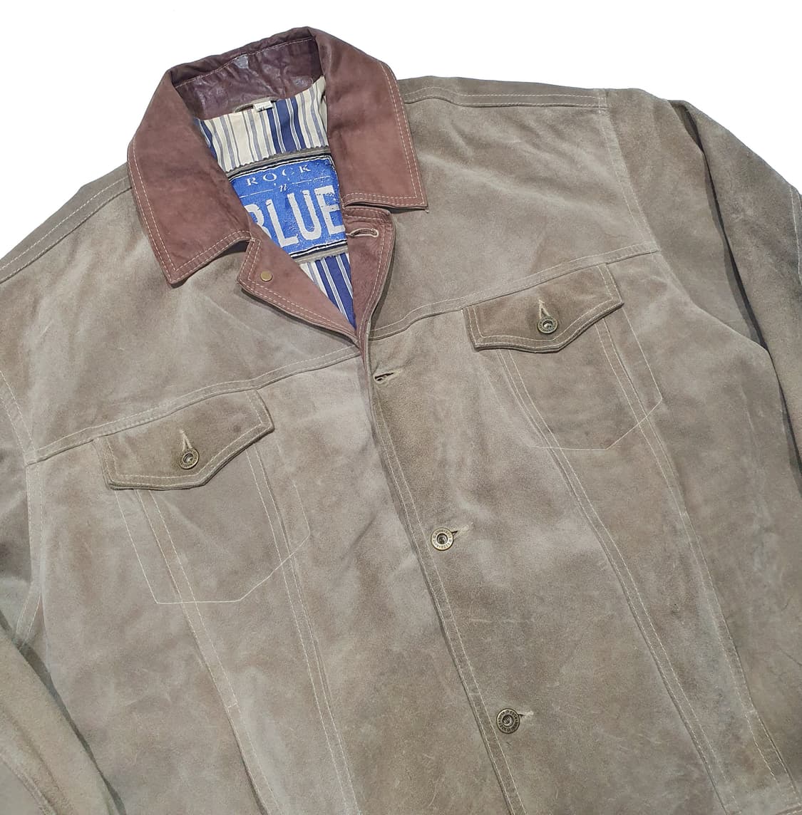 빈티지 rock n blue 스웨이드 트러커 자켓 (빅사이즈110 이상) 상품이미지3