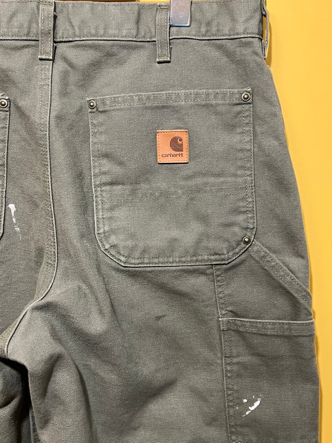 [34x32] 칼하트 더블니 워크팬츠 B136 MOS 모스그린 빈티지 상품이미지9