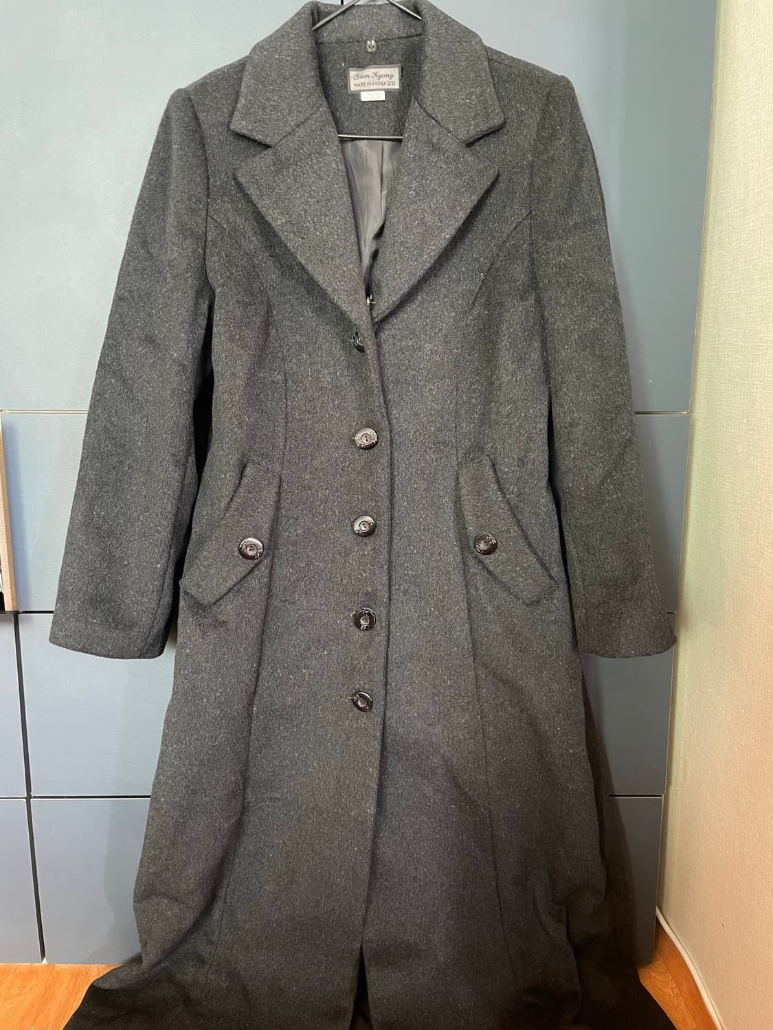 다크 그레이 맥시롱 갸루 그런지 롱코트 상품이미지1