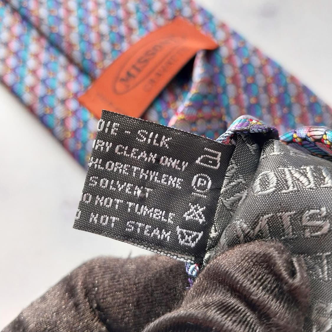 미쏘니 실크 블루 멀티 패턴 넥타이 9.6cm A등급 K2123
 상품이미지10