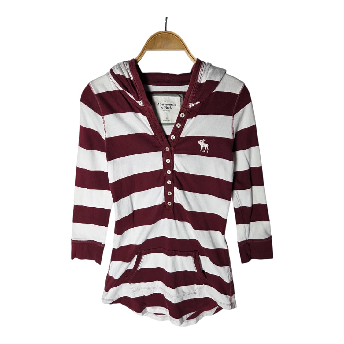 [A&F] 아베크롬비 딱붙 스트라이프 후디 롱슬리브 상품이미지1