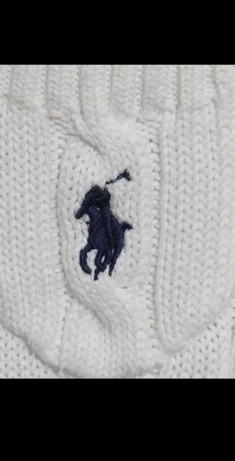 (S) 랄프로렌 폴로 케이블 반팔니트 화이트 꽈배기 스웨터  상품이미지4