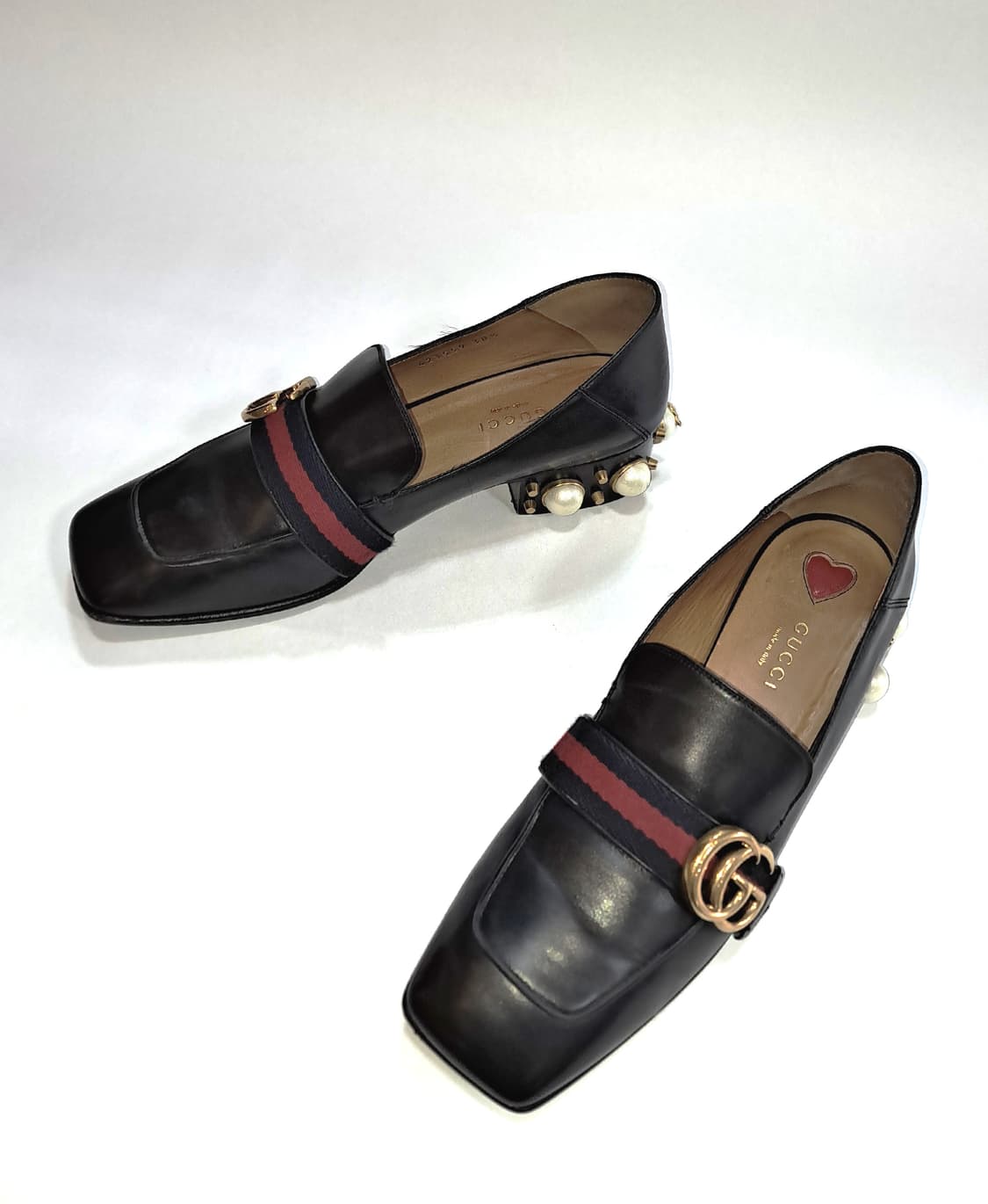 Gucci Leather Mid-Heel Loafer 38.5 상품이미지3