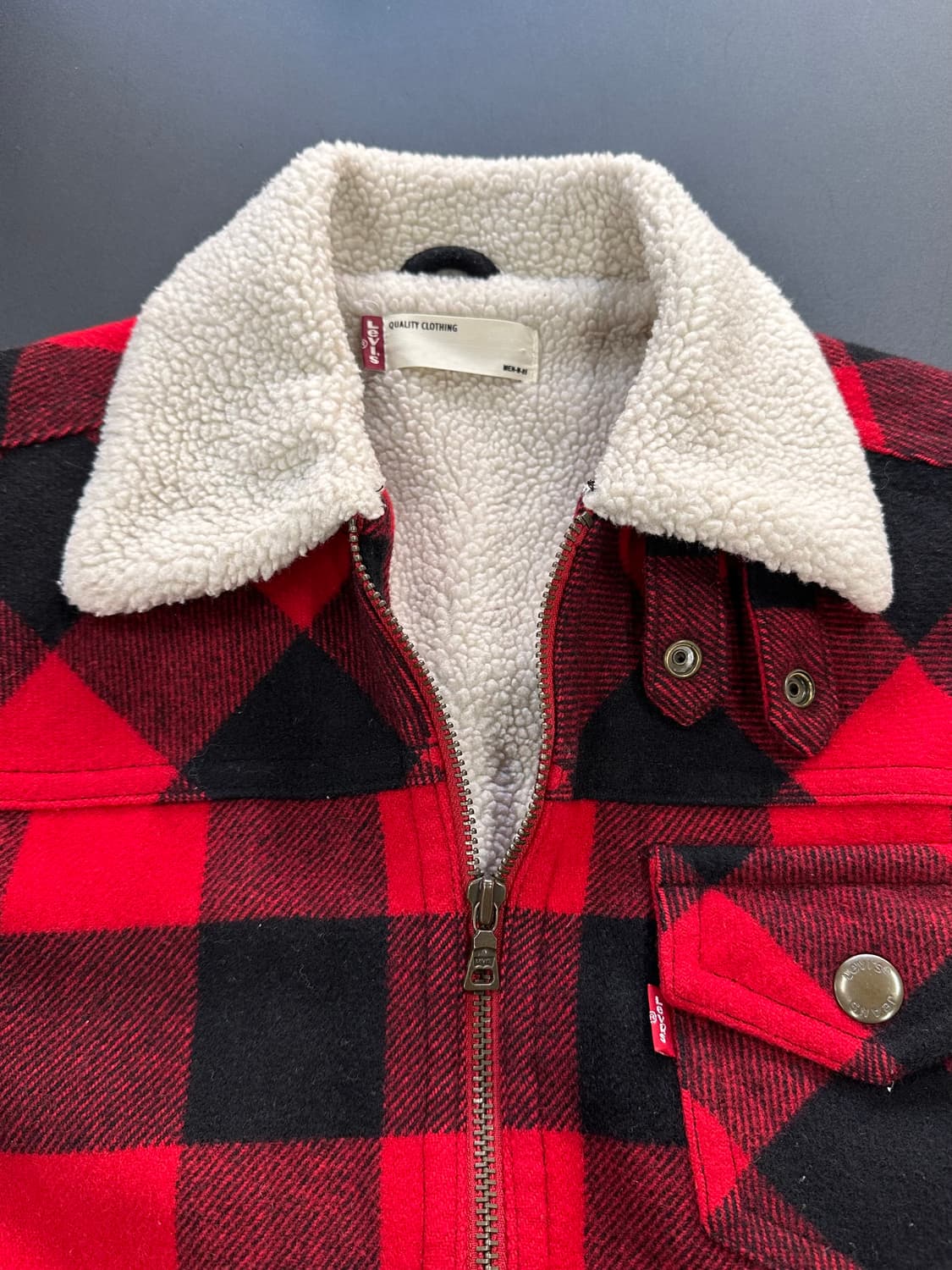 리바이스 타탄체크 하이넥 포켓 울 쉐르파자켓 상품이미지9