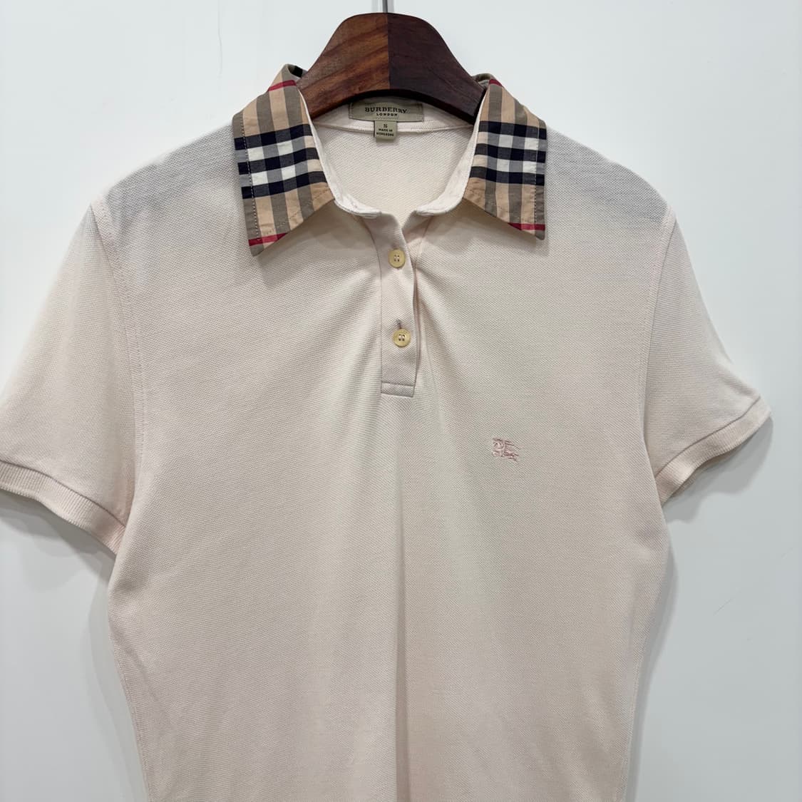 Burberry 노바 체크 반팔 피케 티셔츠 연핑크 상품이미지4