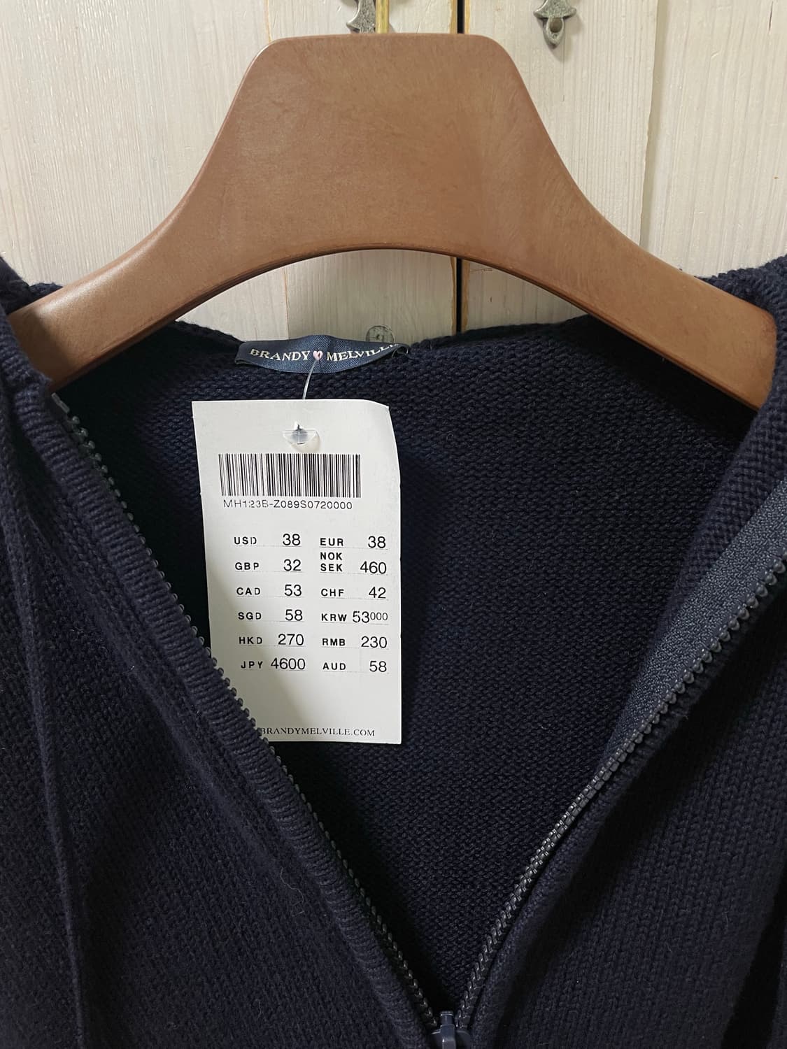 브랜디멜빌 네이비 alana 후드 니트 스웨터 집업 상품이미지2