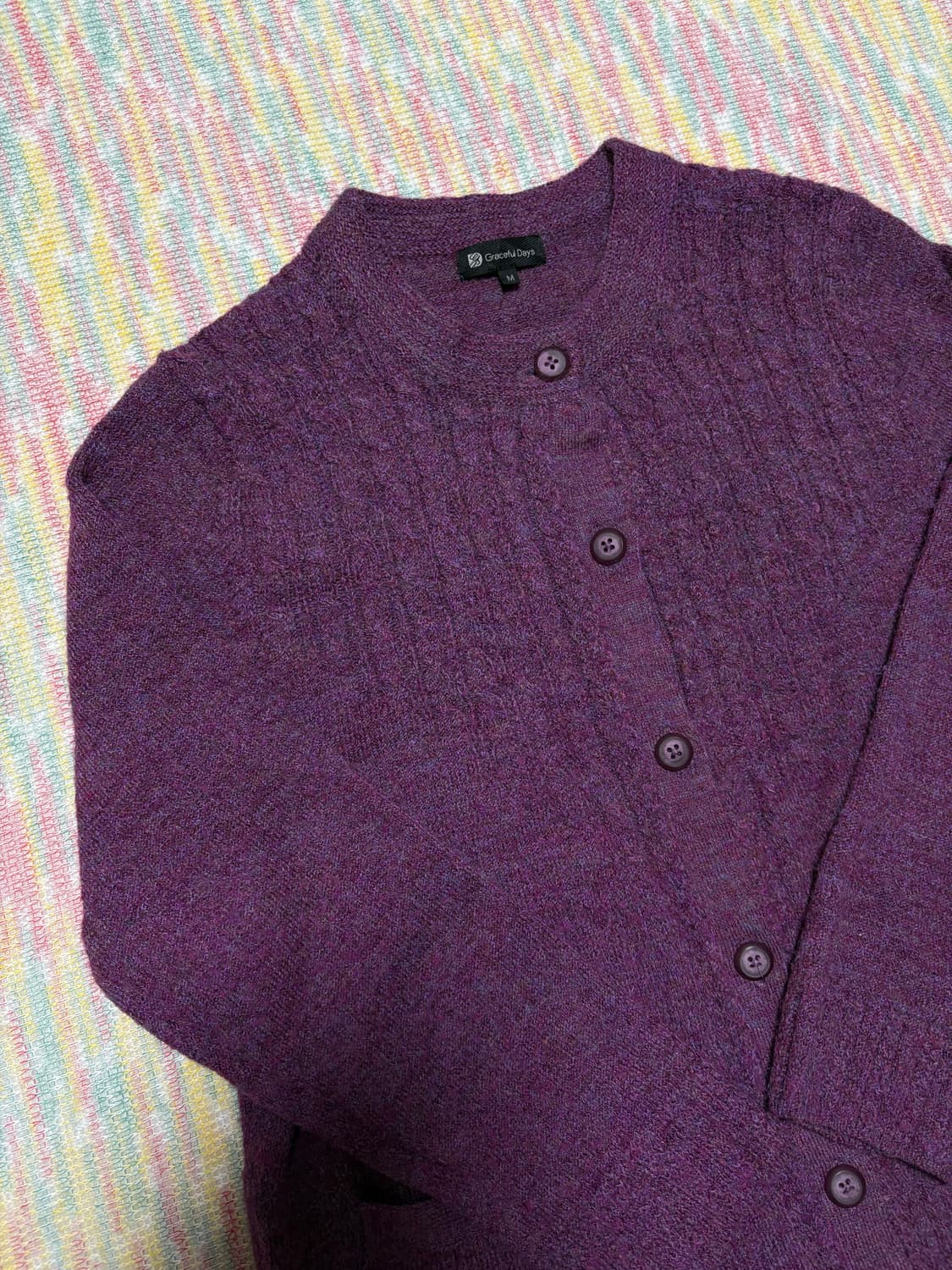 퍼플 보카시 니트 가디건 상품이미지10