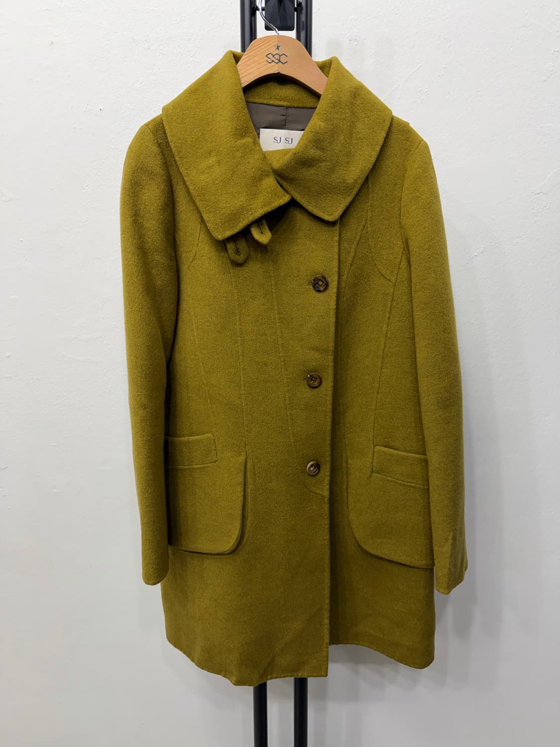 정품) SJ SJ 한섬 올리브색 모직 코트 55-66 상품이미지1