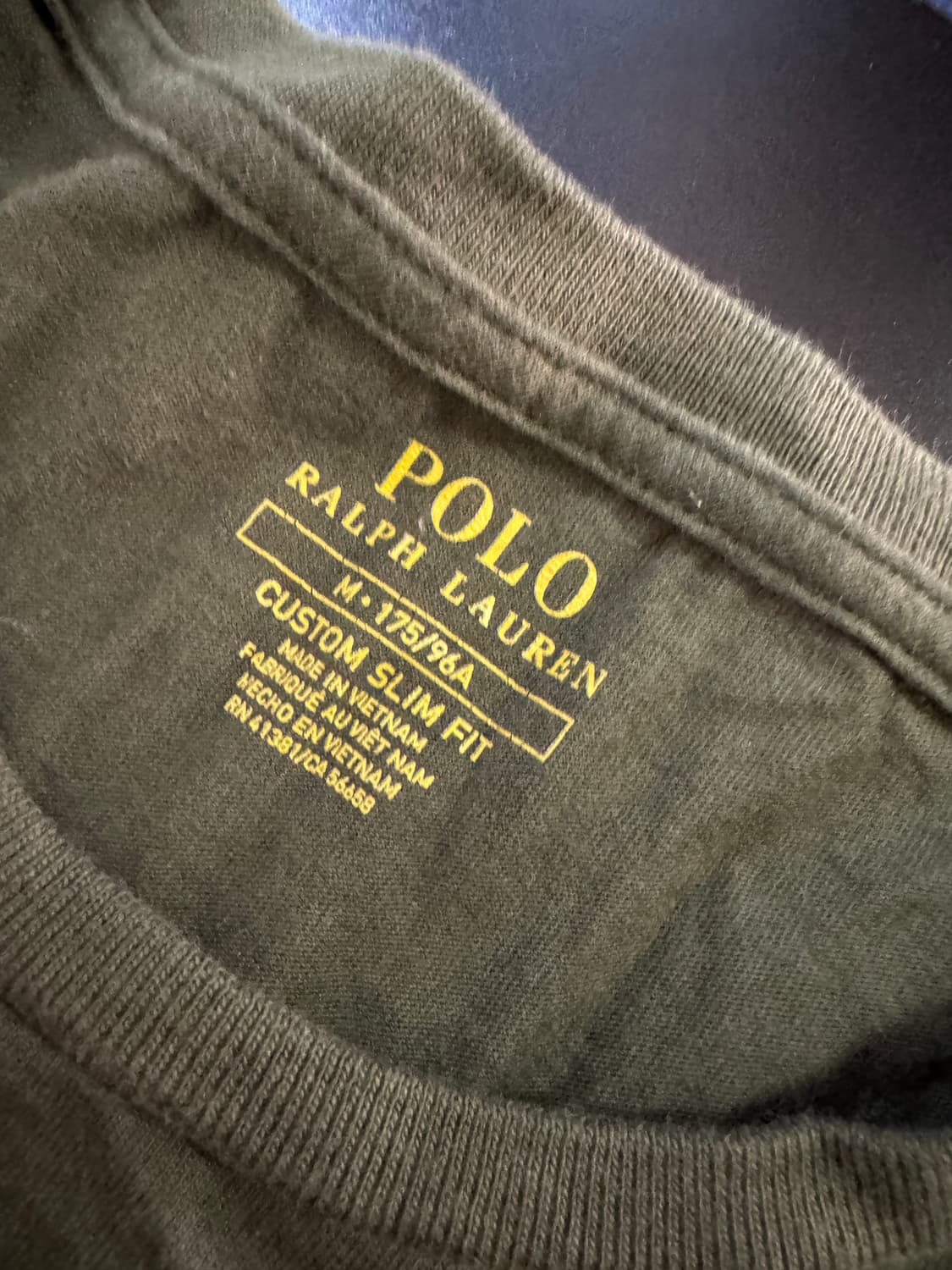 폴로 랄프로렌 롱 슬리브 긴팔 티셔츠 S ~ M 카키 상품이미지3