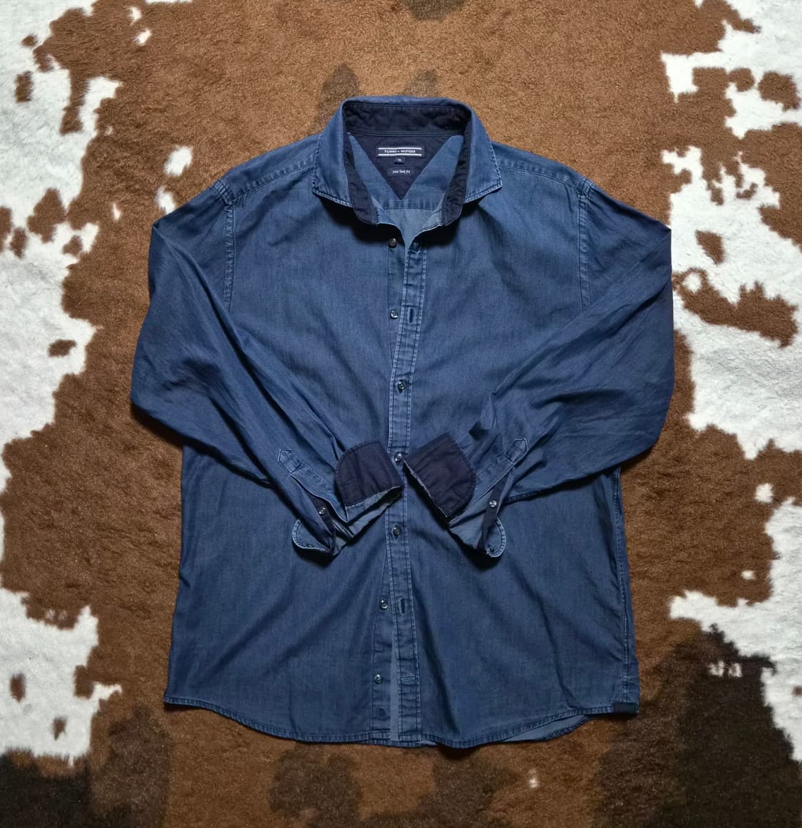 Tommy Hilfiger 남성용 블루진 셔츠(XL) 상품이미지2