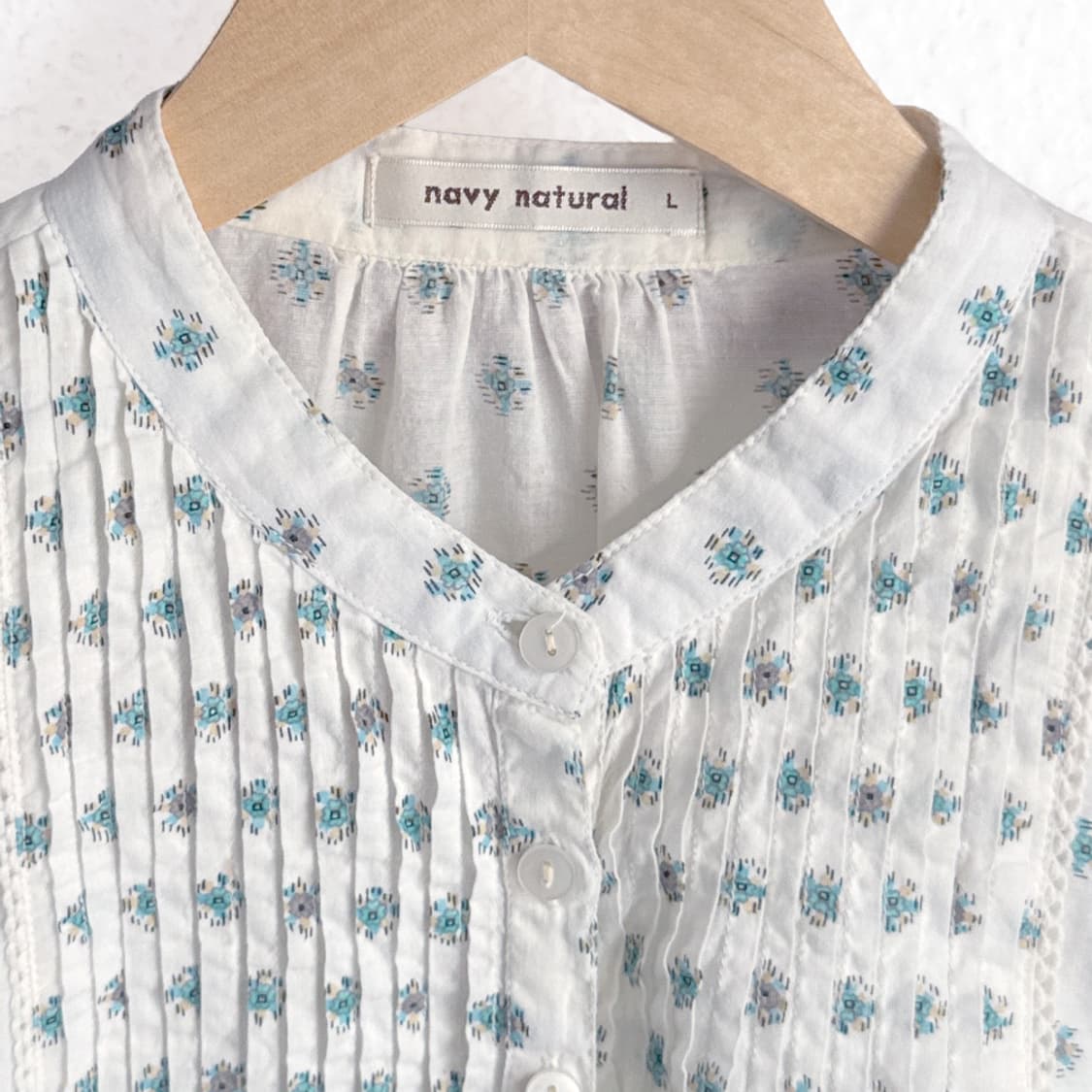 청록 들꽃 블라우스 상품이미지6