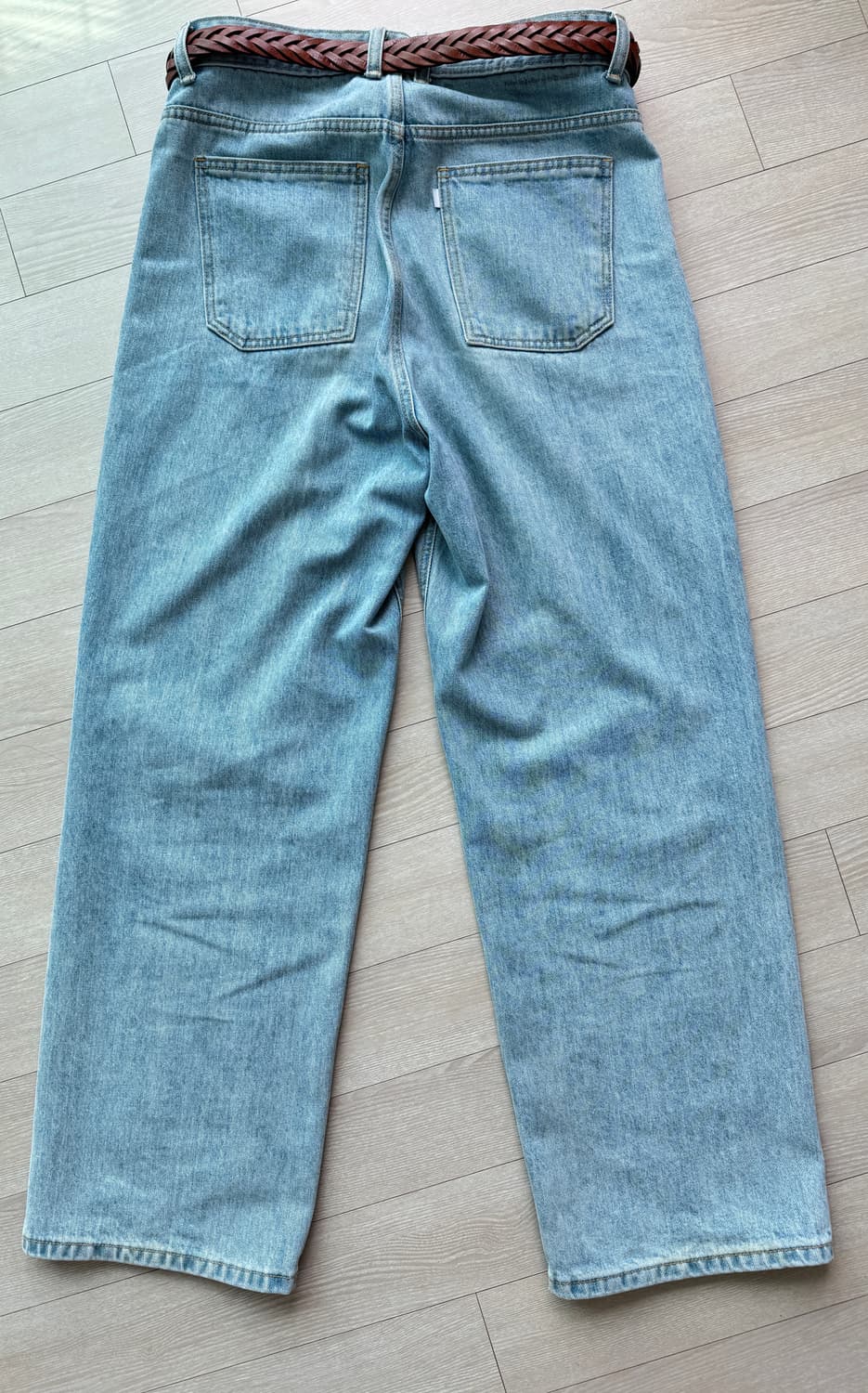 유스 와이드 데님 팬츠 라이트 블루 상품이미지5