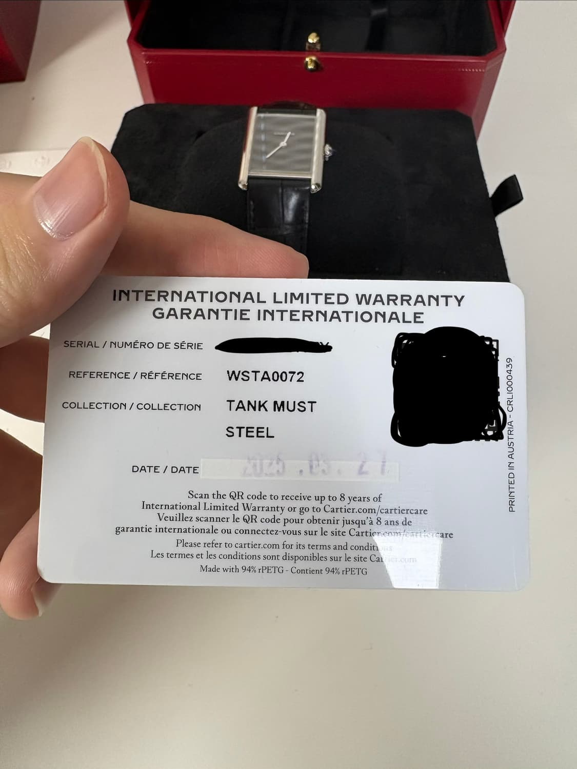까르띠에 탱크 머스트 라지 블랙 래커 WSTA0072 상품이미지8
