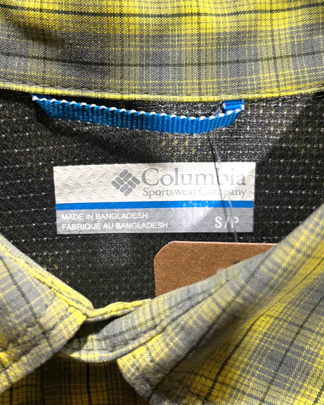S 컬럼비아 라이트 옐로우 아웃도어 체크 셔츠 상품이미지5