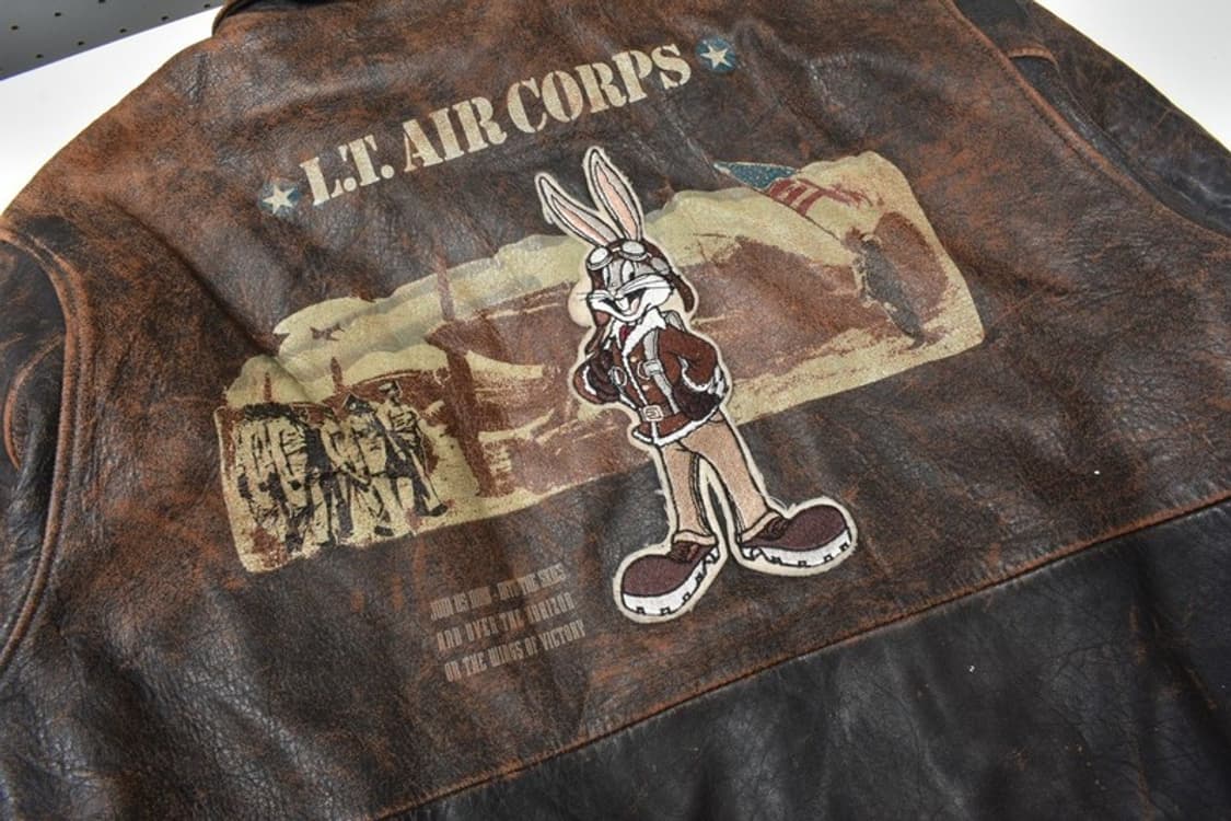 90S 루니튠즈 무톤 A-2 가죽자켓 항공점퍼  L 상품이미지6