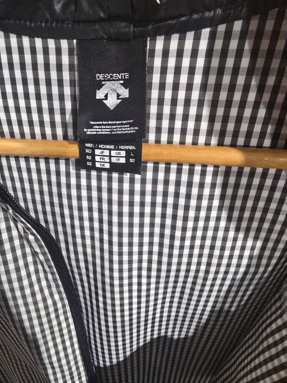 데상트 남성 깅엄체크 후드 자켓 110 상품이미지3