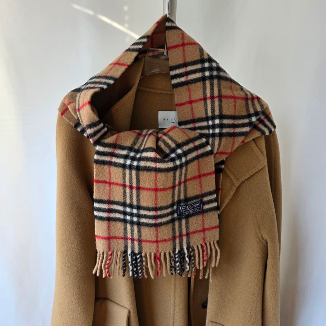 거의새것) 정품 버버리 클래식 노바체크 램스울100 머플러 목도리 상품이미지1