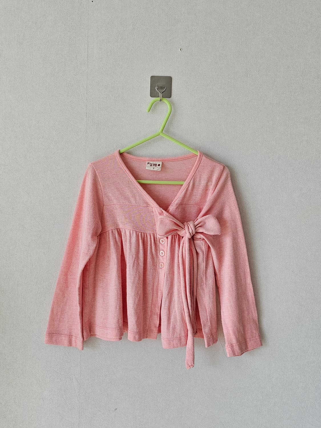 여아 연핑크 발레 가디건 5~7세 / 리본 코튼 가디건 상품이미지1
