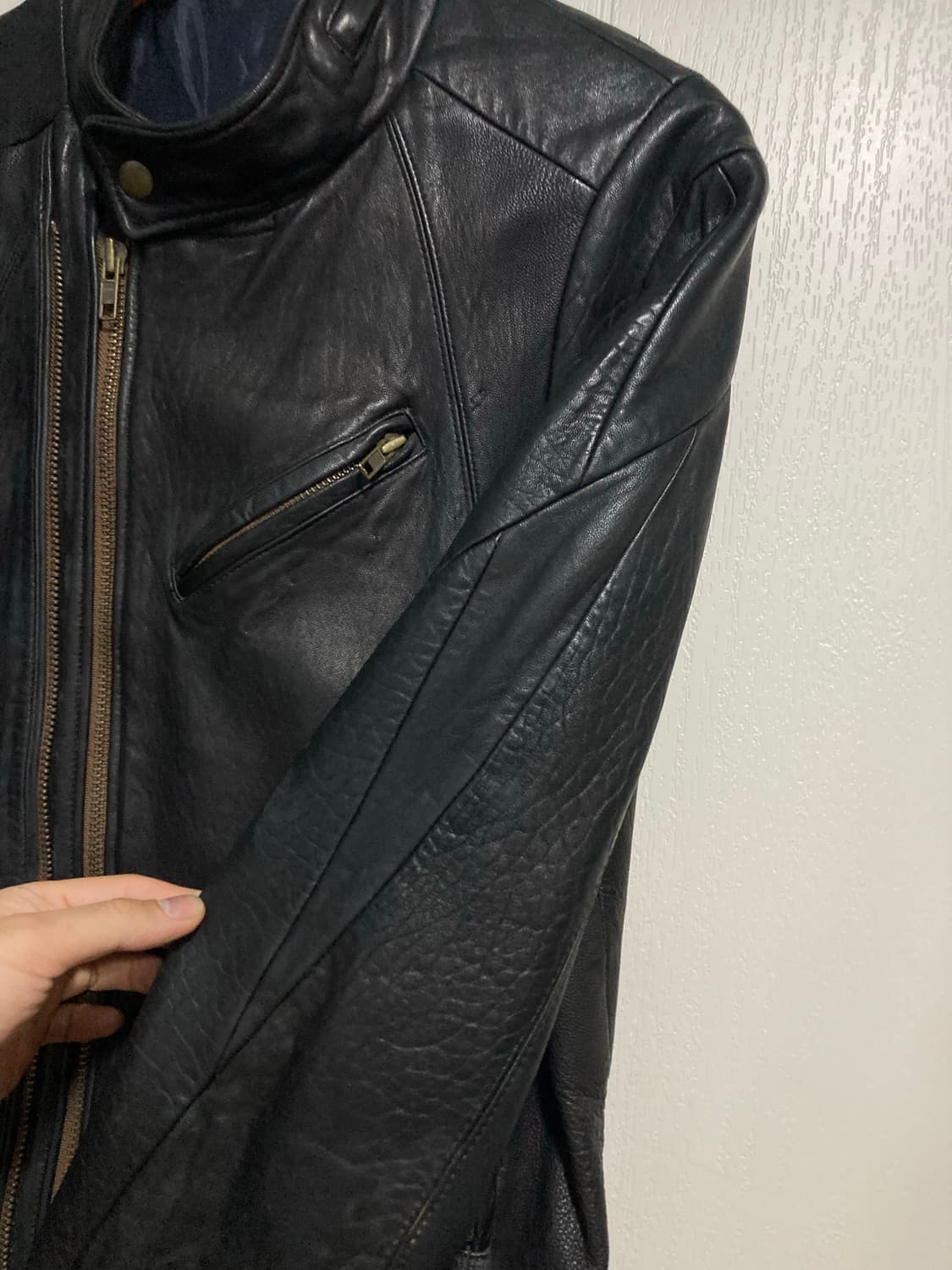 더블 지퍼 가죽 자켓 상품이미지3