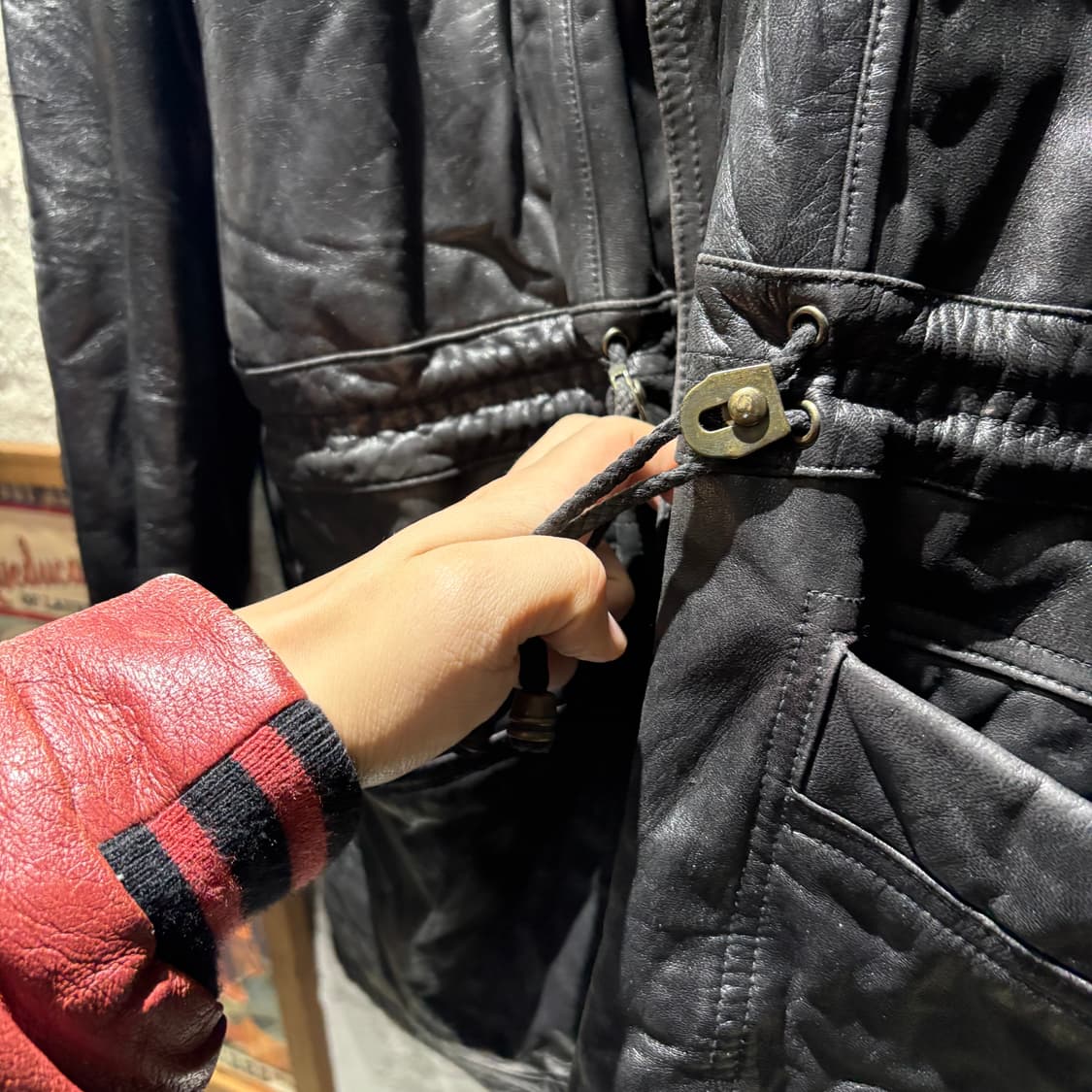 TOSKANA 빈티지 양가죽100% 롱 코트 레더자켓 상품이미지4