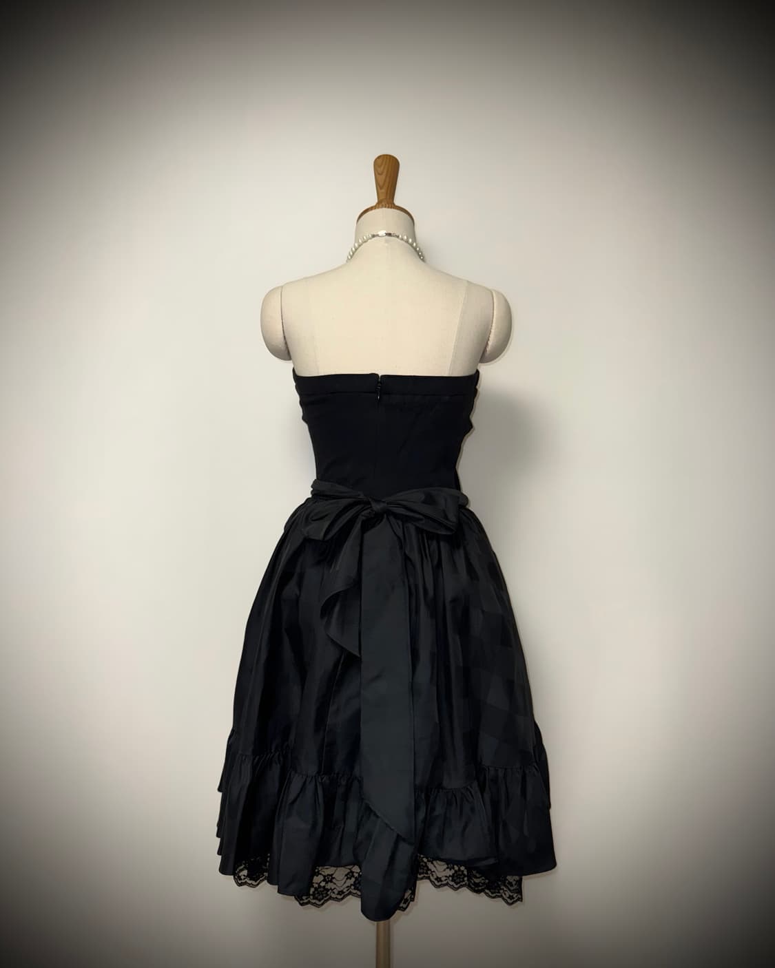 셔링 리본 블랙탑 고스 원피스 상품이미지2