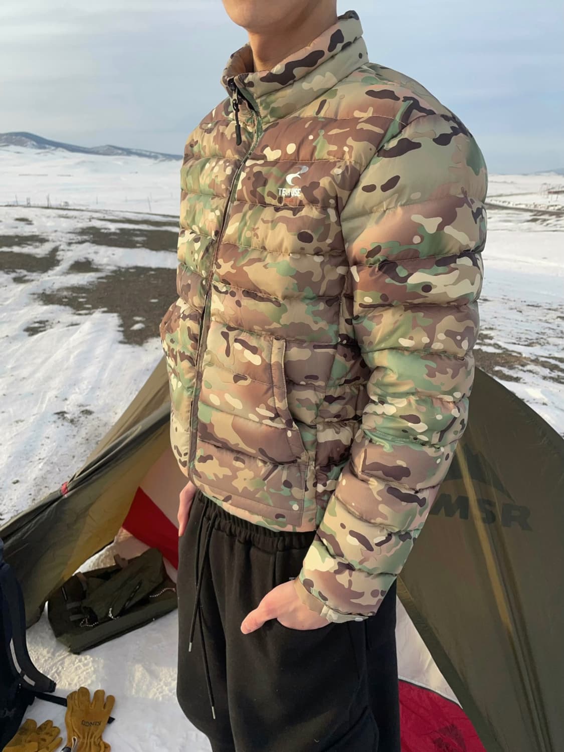 왓츠더유즈 멀티캠 패딩 m 팀유즈 상품이미지2