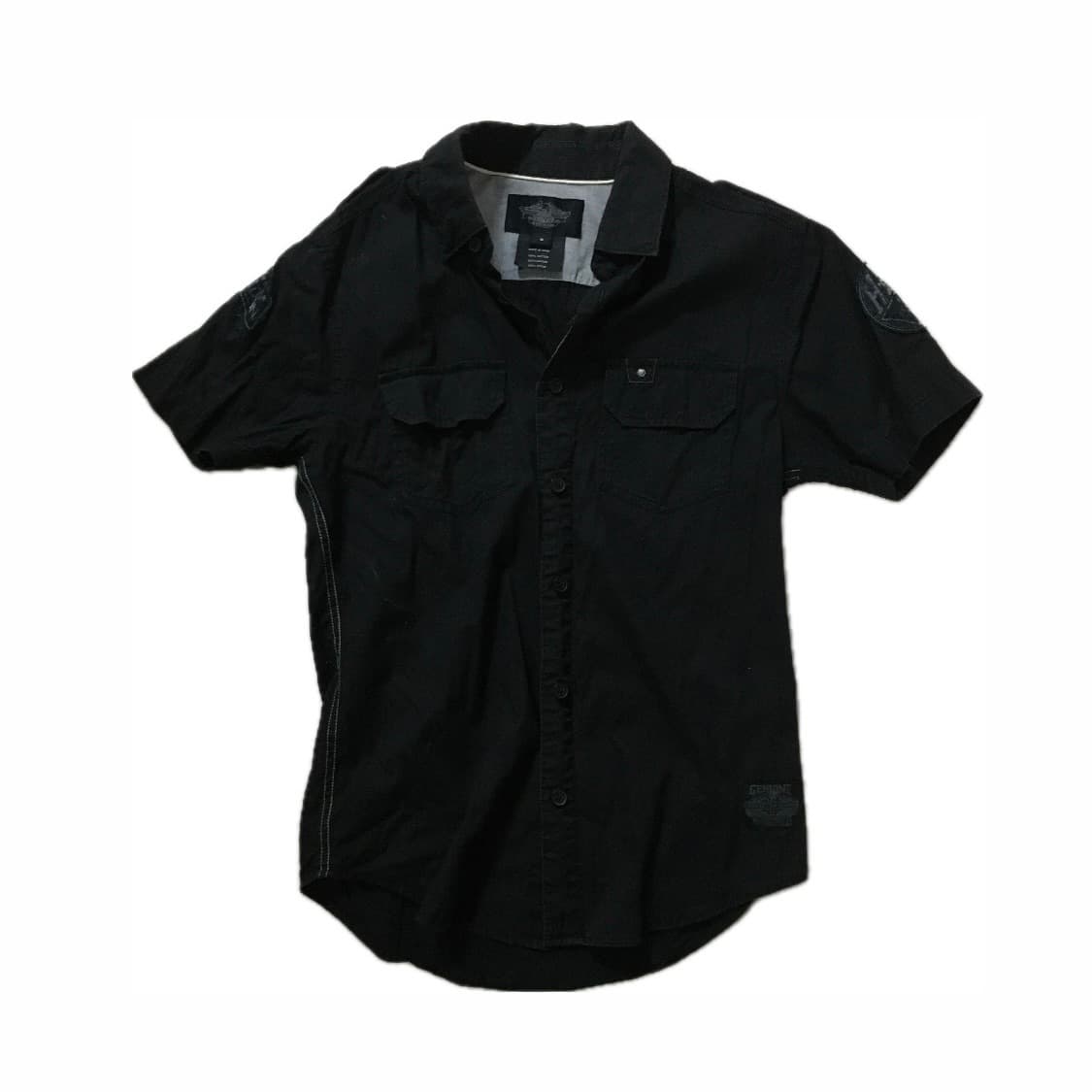 할리데이비슨 블랙 코튼 셔츠 반팔 반소매 S 상품이미지1