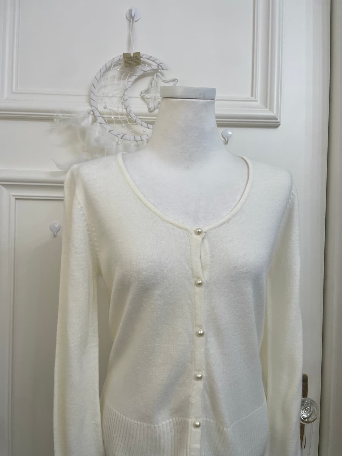ivory basic pearl button cardigan 상품이미지5