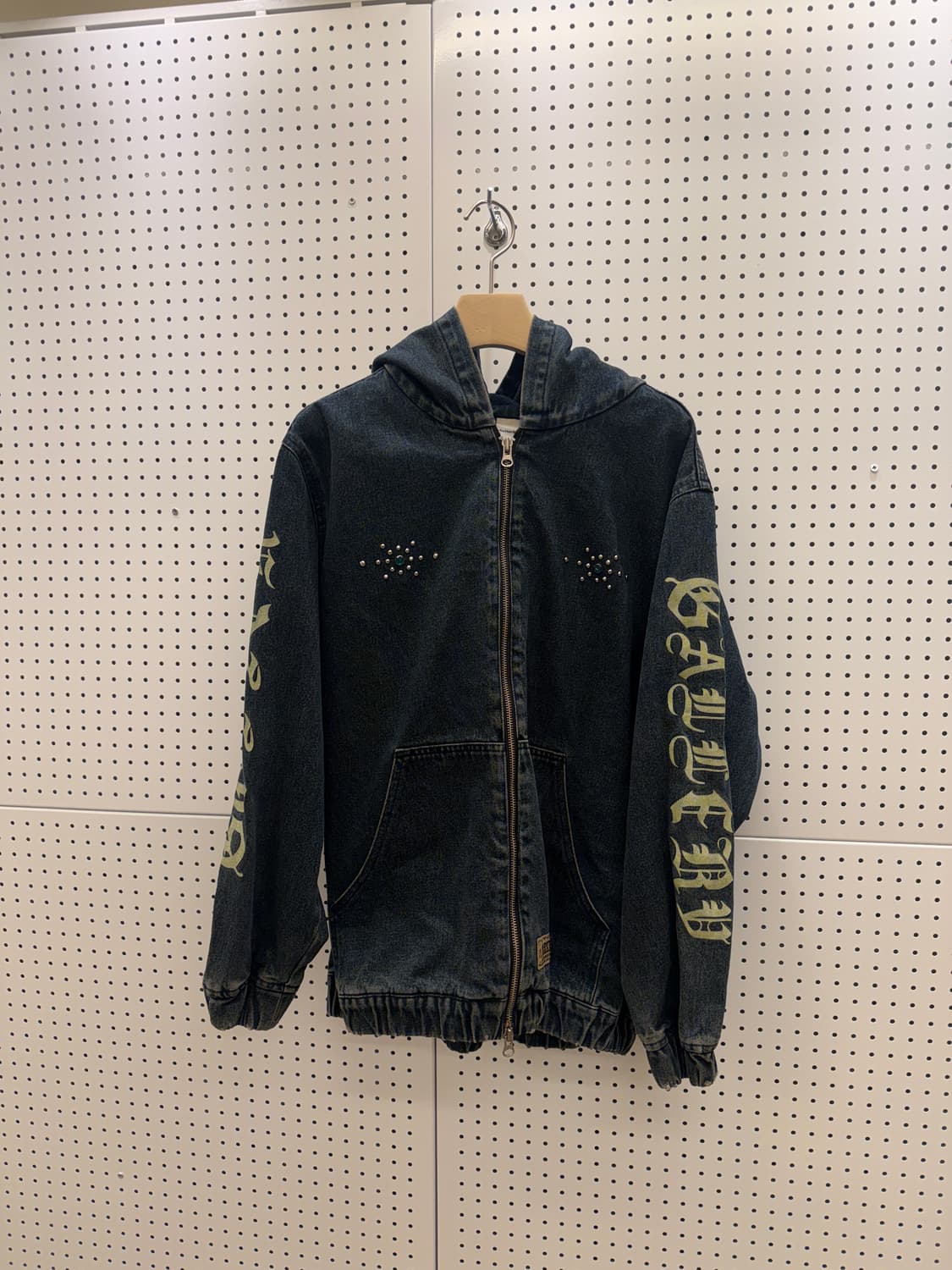 레터링 데님 후드 자켓 U462 상품이미지2