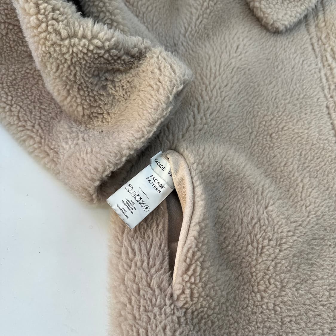 우먼FREE 파사드패턴 램스울 리버시블 숏 후리스 무스탕 상품이미지2