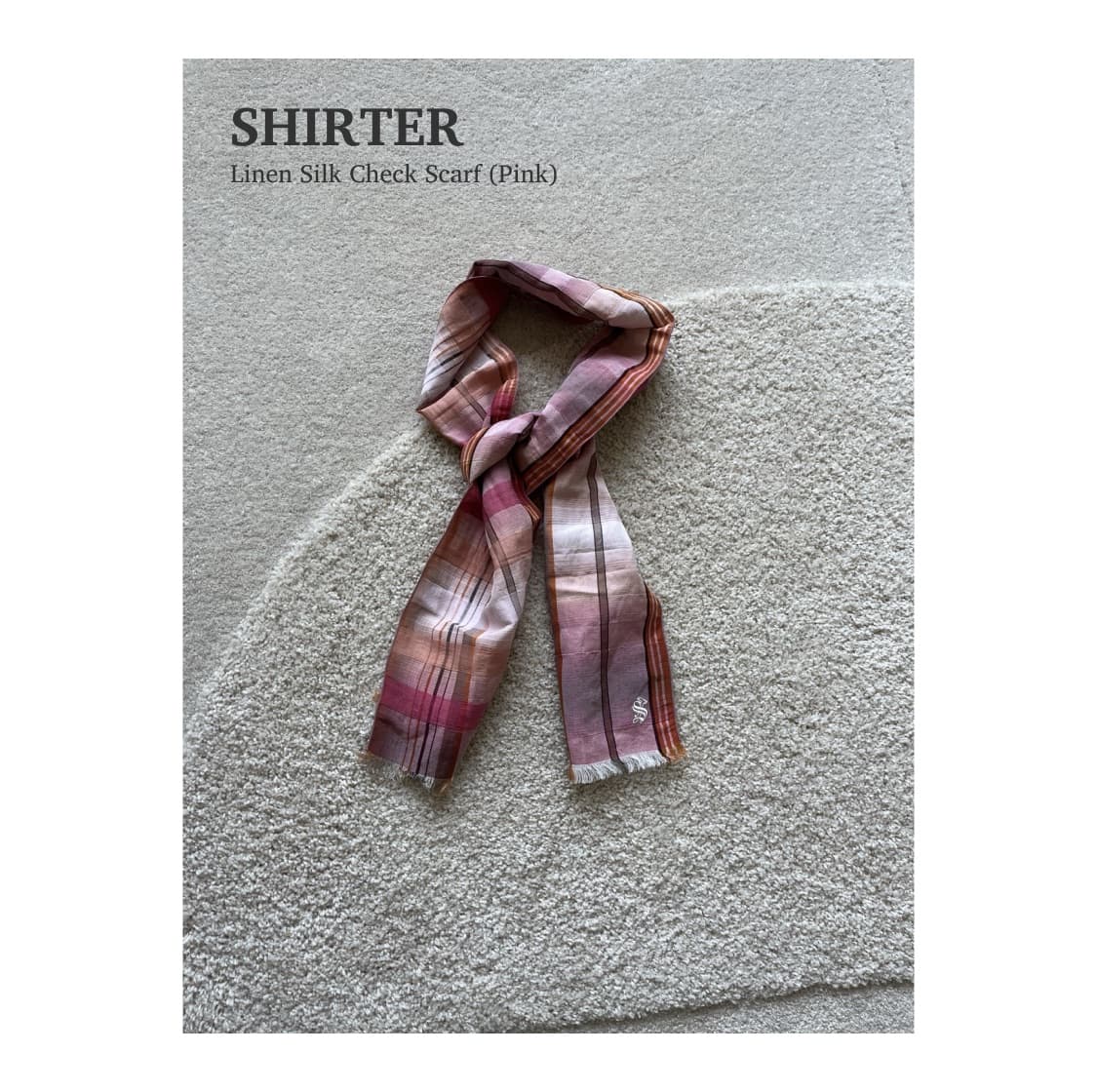 셔터 린넨 실크 체크 스카프  상품이미지1