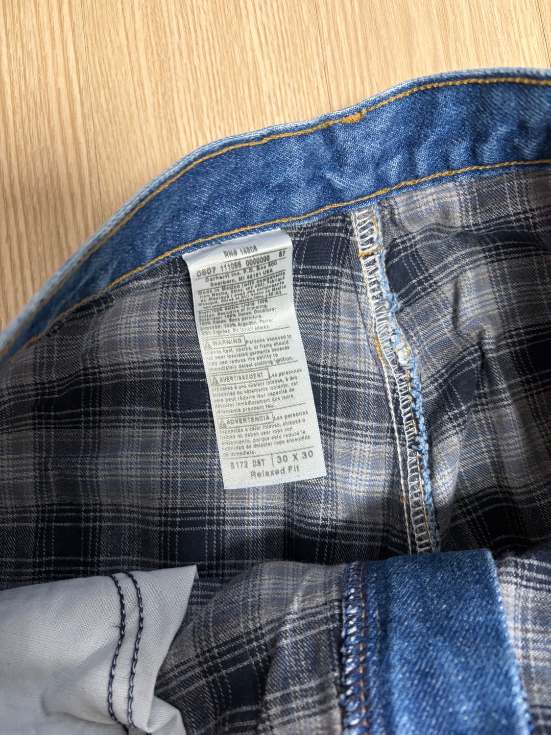 칼하트 빈티지 플란넬 안감 데님 상품이미지3