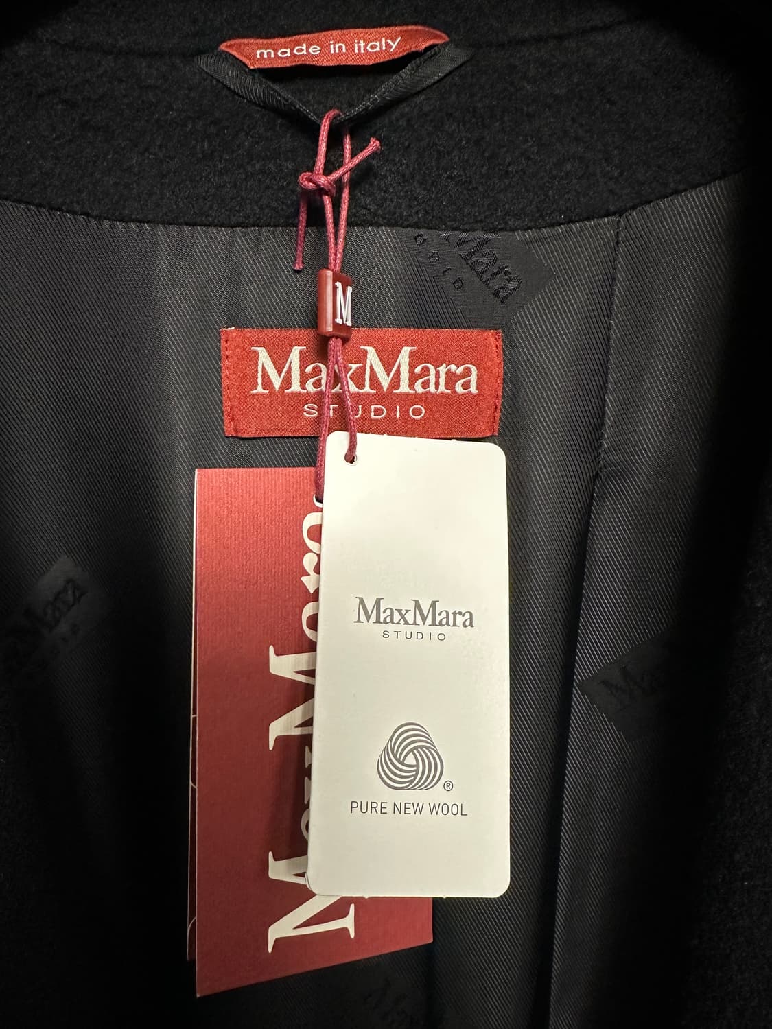 막스마라 블랙 버진울 코트(정품/1회시착 새상품/택/옷걸이/더스트백 풀구 상품이미지5