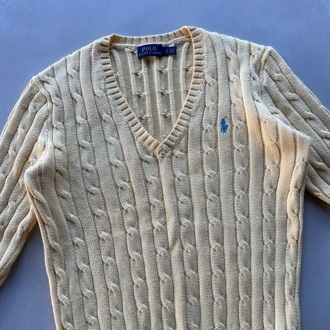 [S]폴로 랄프로렌 꽈배기 브이넥 니트 스웨터 상품이미지3