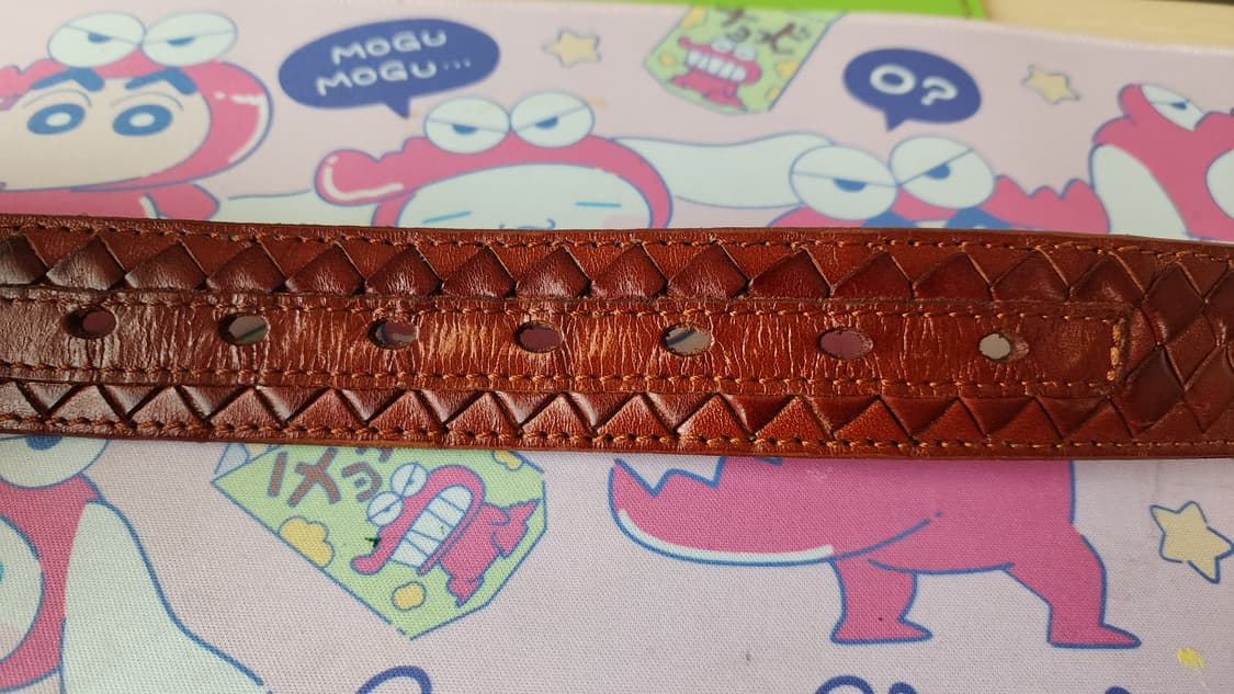 이태리 통가죽 위빙 벨트 브라운 상품이미지5