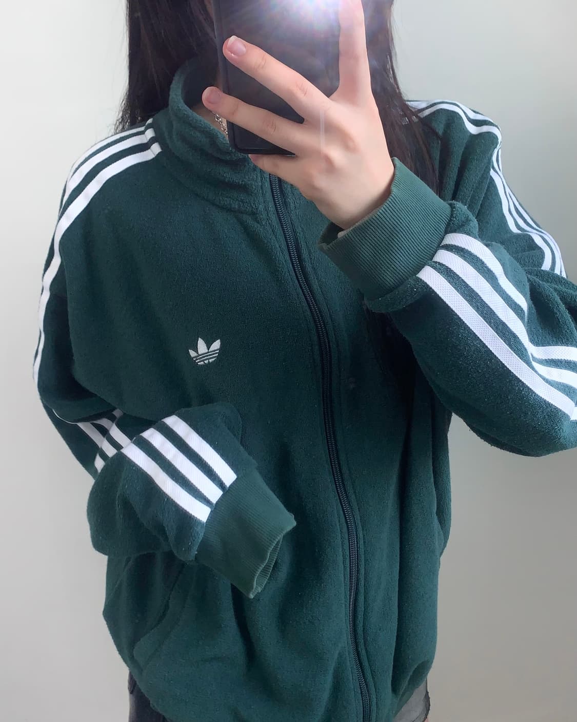 Adidas 아디다스 딥그린 테리코튼 부클 트랙탑 상품이미지2